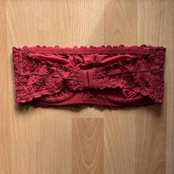 Aerie |  Red Lace Bandeau Bralette, 32C - Picture 2 of 4